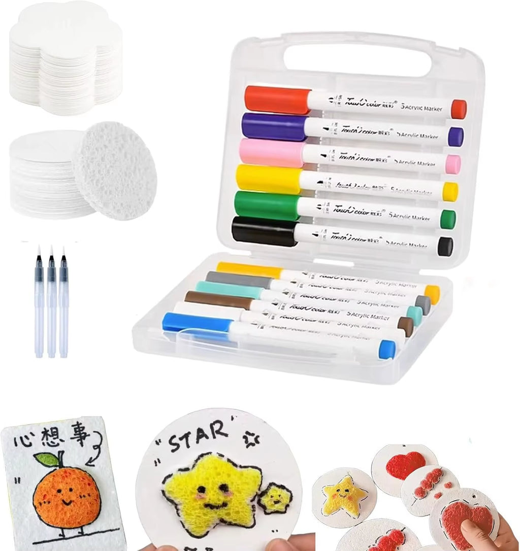 Magic Puffy Paint 3D Drawing Magic Canvas Sponge Foam Texture Blank Painting Paper Magic Puffy Pens Puffy Popcorn Drawing Pens