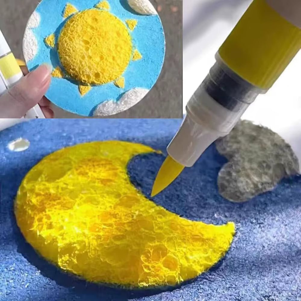 Magic Puffy Paint 3D Drawing Magic Canvas Sponge Foam Texture Blank Painting Paper Magic Puffy Pens Puffy Popcorn Drawing Pens